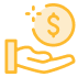 Hand and coin icon